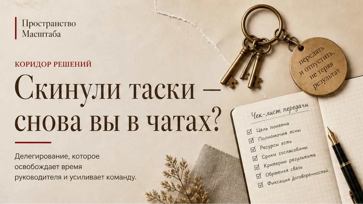 Делегирование без иллюзий: почему передача задач ещё не освобождает руководителя