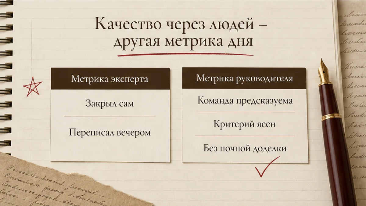 Карточка: метрика дня эксперта и метрика дня руководителя