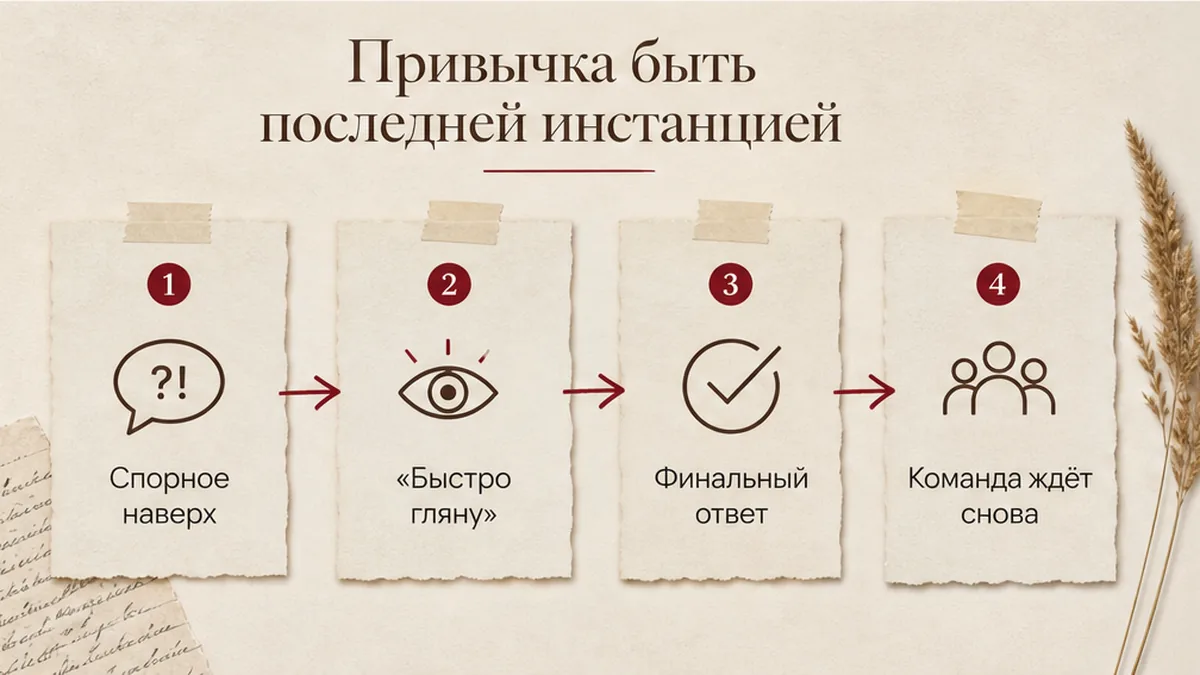 Схема: как привычка последней инстанции возвращает решения наверх