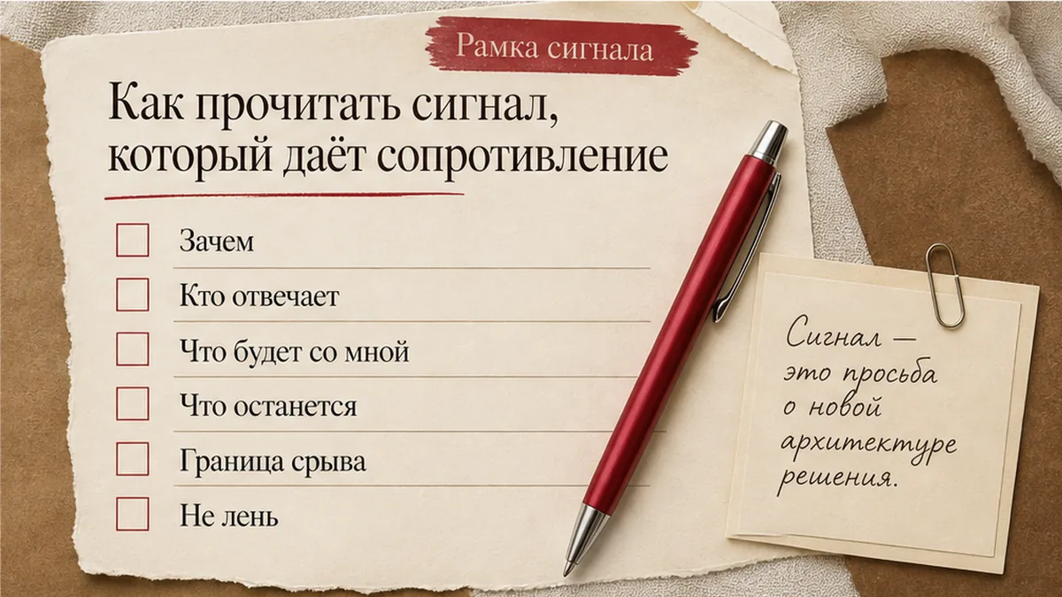 Рамка чтения сигнала: зачем, кто отвечает, что будет со мной, что останется как раньше